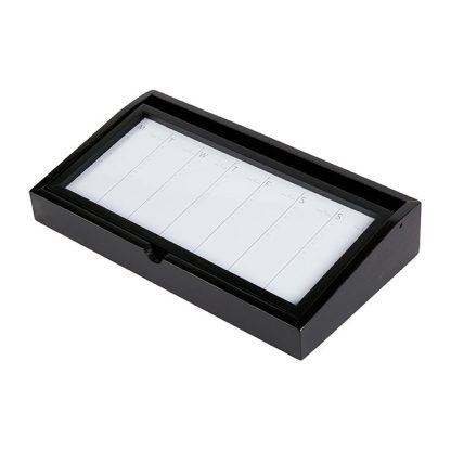 Black Weekly Desktop Whiteboard with Storage