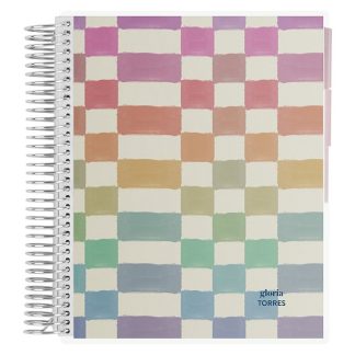 Watercolor Checkered Premium 3 Subject Notebook