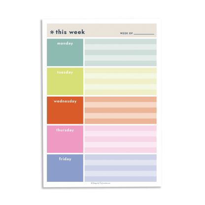 Customizable Weekly Planning Notepad