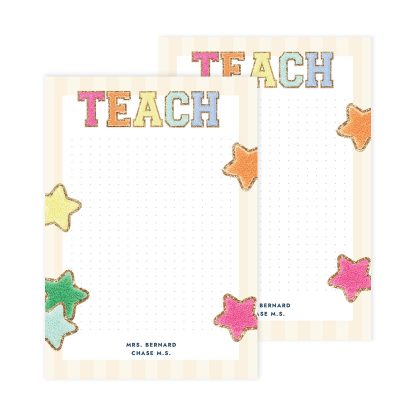 Stoney Clover Lane Striped Teach Notepad 2pk