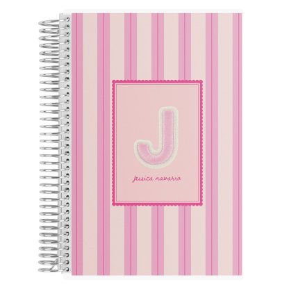 Stoney Clover Lane Pinstripe Flamingo A5 Notebook