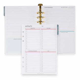 Travel A5 Ring Agenda Inserts