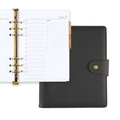 Black A5 Daily LifePlanner™ Ring Agenda