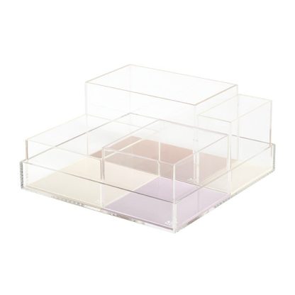 Pastel Rotating Acrylic Desk Organizer Set of 5