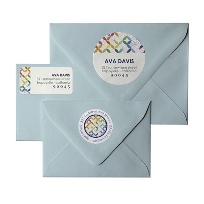 Mid Century Circles Return Address Labels