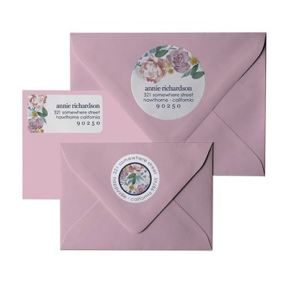 Watercolor Blooms Return Address Labels