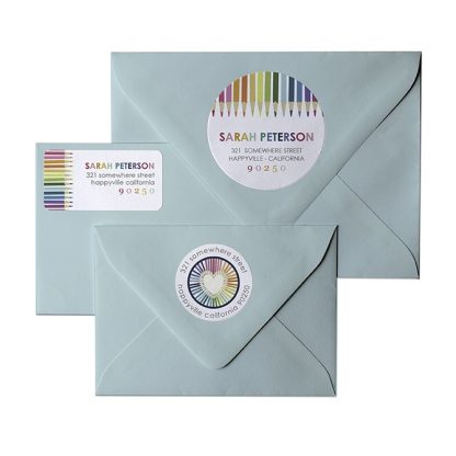 Rainbow Heart Return Address Labels