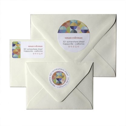 Abstract Circles Return Address Labels