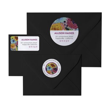 EttaVee Finger Painted Florals Return Address Labels