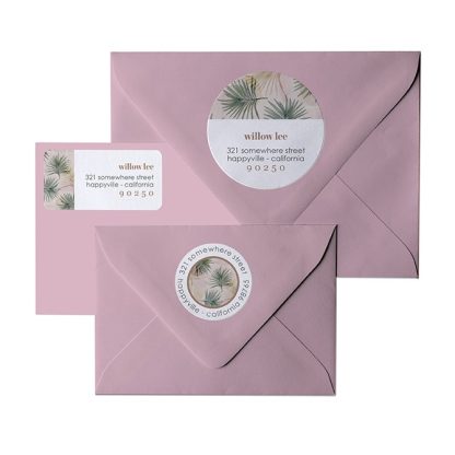 Watercolor Palms Return Address Labels