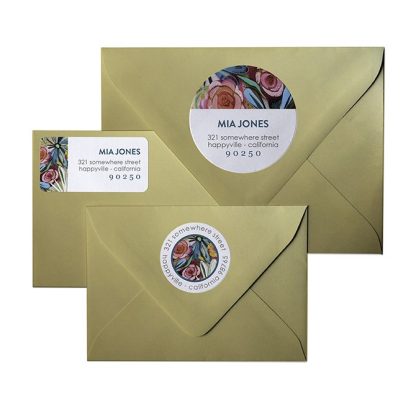 EttaVee Brilliant Blooms Return Address Labels