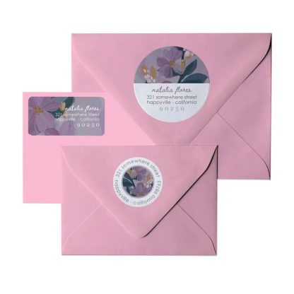 Bold Blooms Butterflies Return Address Labels