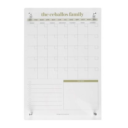 Medium Acrylic Monthly Wall Calendar