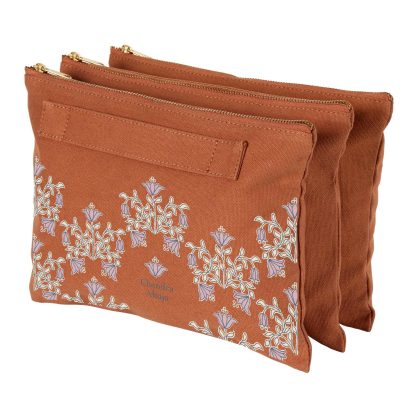 Floral Motif Custom Accordion Zipper Pouch