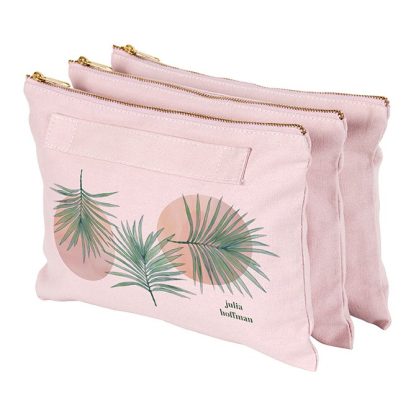 Watercolor Palms Custom Accordion Zipper Pouch