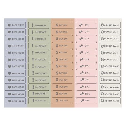 Pastel Customizable Event Stickers