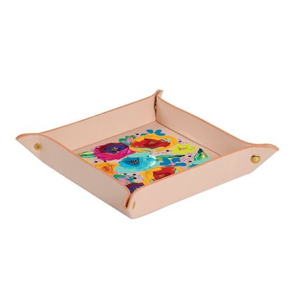 EttaVee Finger Painted Florals Large Valet Tray