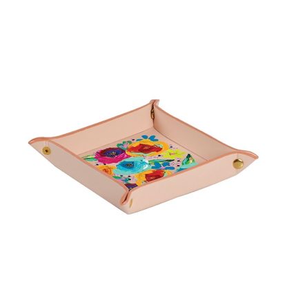 EttaVee Finger Painted Florals Small Valet Tray