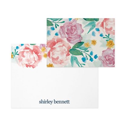 Watercolor Blooms Personalized Stationery