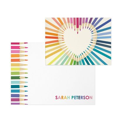 Rainbow Heart Personalized Stationery