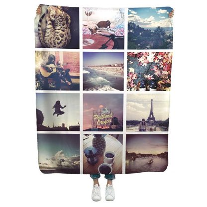 Custom Photo Grid Sherpa Throw