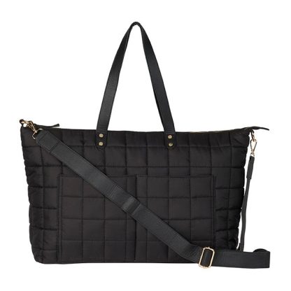Black Large Quilted Weekender Bag