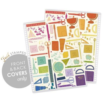 Metallic School Supplies Covers