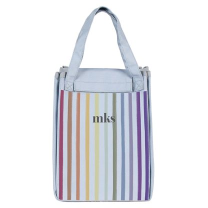 Watercolor Stripes Custom Insulated Lunch Tote