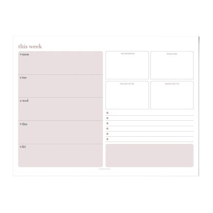 Weekly Priorities Wall Organization Center Insert Board