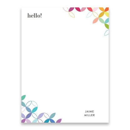 Colorful Mid Century Circles Letterhead Notepad Set