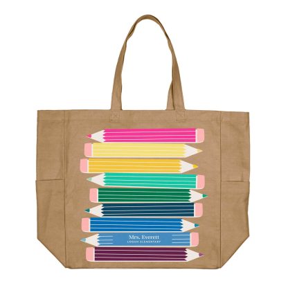 Prismatic Pencils Canvas Pocket Tote Bag