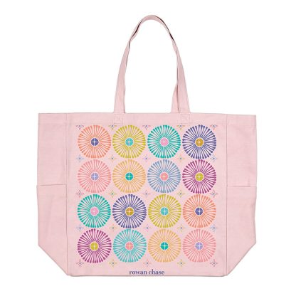 Modern Geometric Custom Pocket Tote Bag