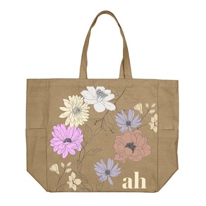 In Bloom Canvas Pocket Tote Bag