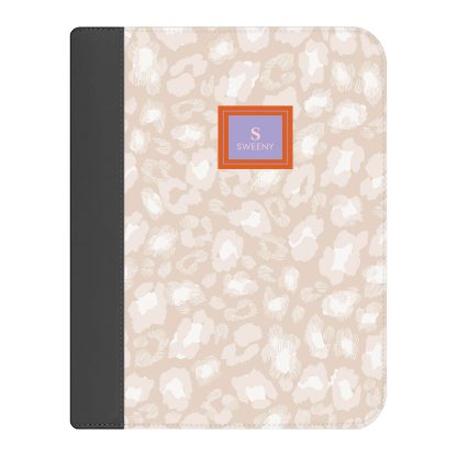Large Leopard Monogram Stand Up Folio