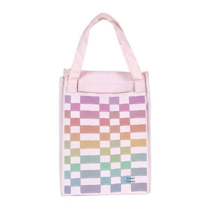 Watercolor Checkered Custom Insulated Lunch Tote