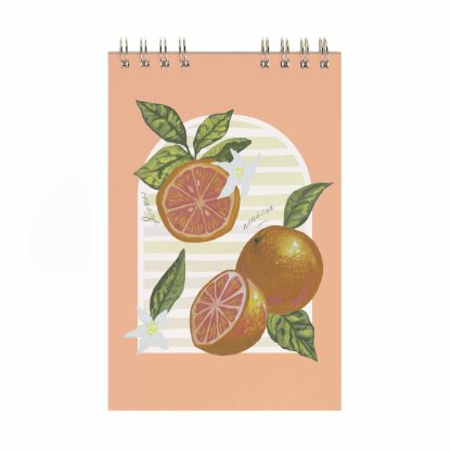 Mediterranean Oranges Lined Top Spiral Notepad