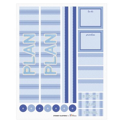 Stoney Clover Lane Pinstripe Monthly Sticker Sheet