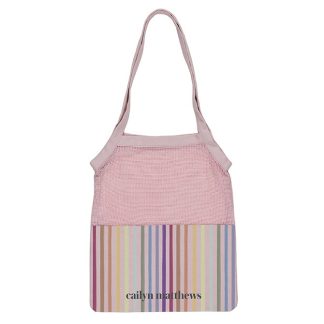Watercolor Stripes Colorful Mesh Tote Bag