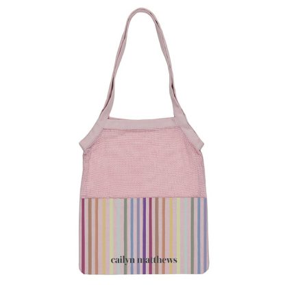 Watercolor Stripes Colorful Mesh Tote Bag