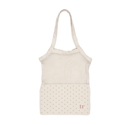 Canvas Asterisk Mesh Tote Bag