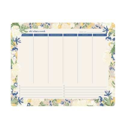 Floral Lattice Weekly Planning Compact Deskpad