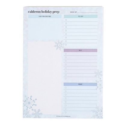 Weekly Holiday Prep Notepad