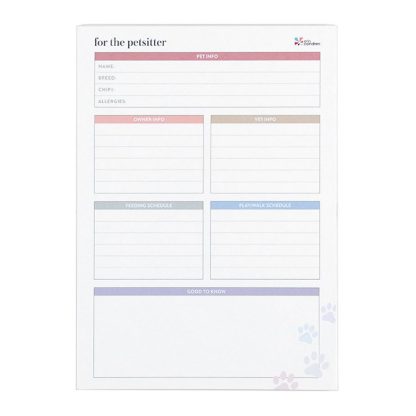 Pet Sitting Notepad