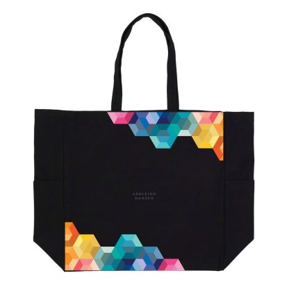 Hexagon Canvas Pocket Tote Bag
