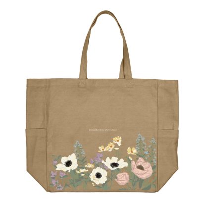 Bouquet Canvas Pocket Tote Bag