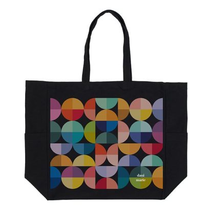 Abstract Circles Canvas Pocket Tote Bag