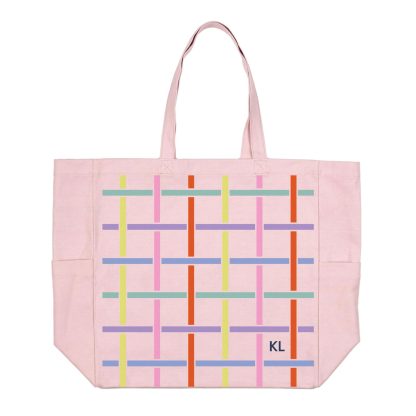 Crisscross Canvas Pocket Tote Bag