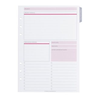 Project Planning A5 Ring Agenda Inserts