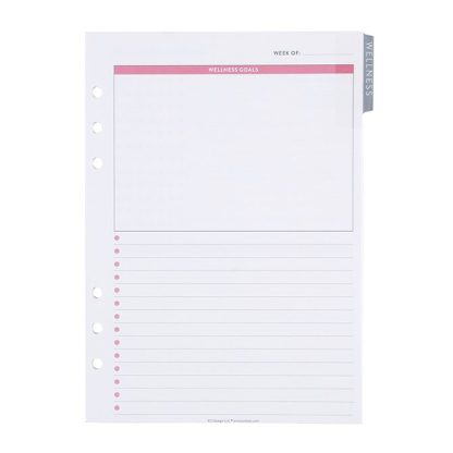 Wellness Planning A5 Ring Agenda Inserts
