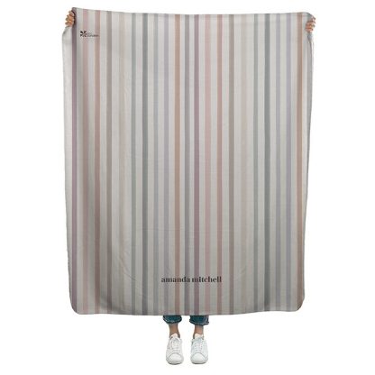 Watercolor Stripes Neutral Sherpa Throw